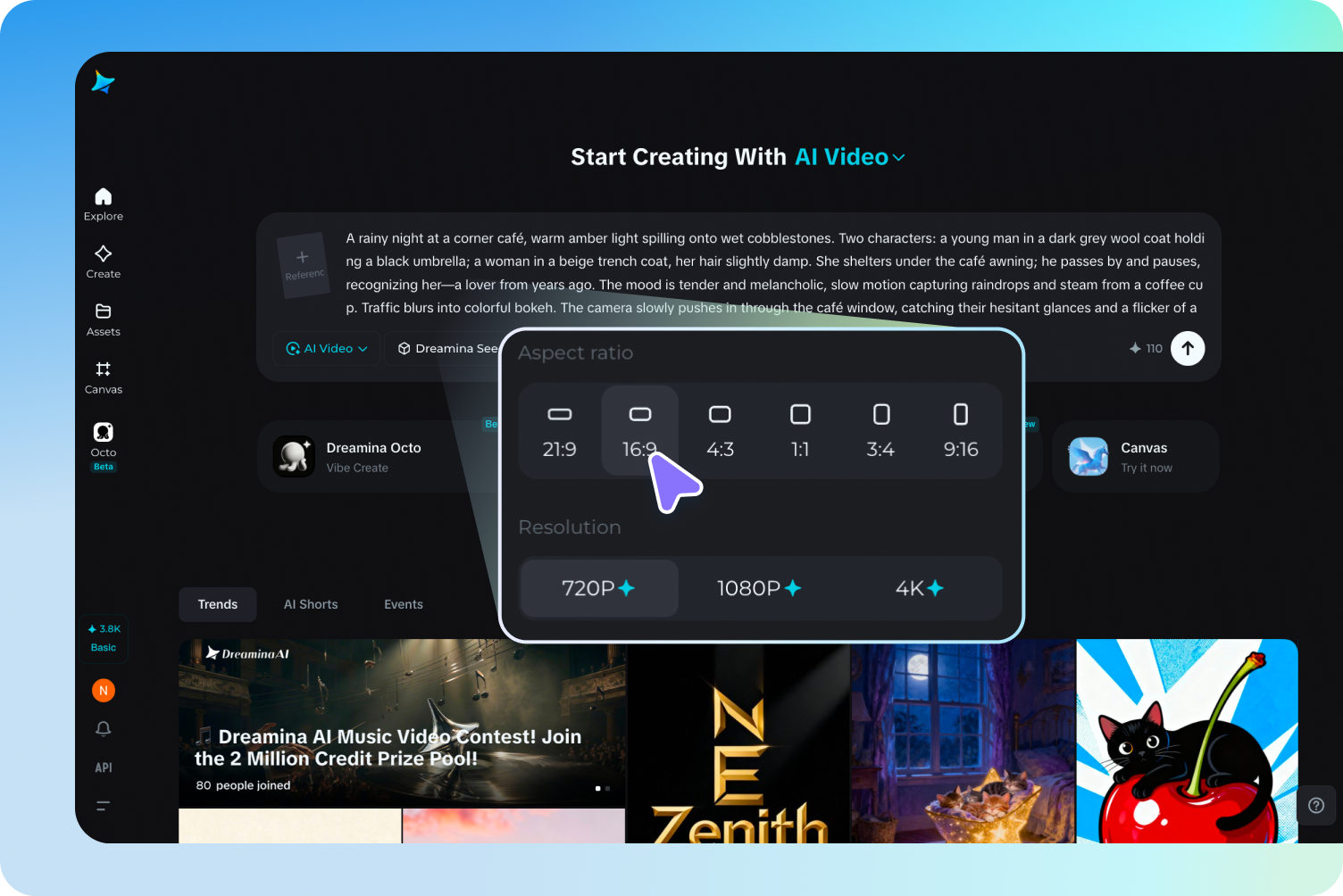 Configure la configuración de video y genere