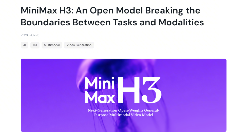 5. MiniMax H3 / Hailuo: best for multimodal V2V motion with native audio