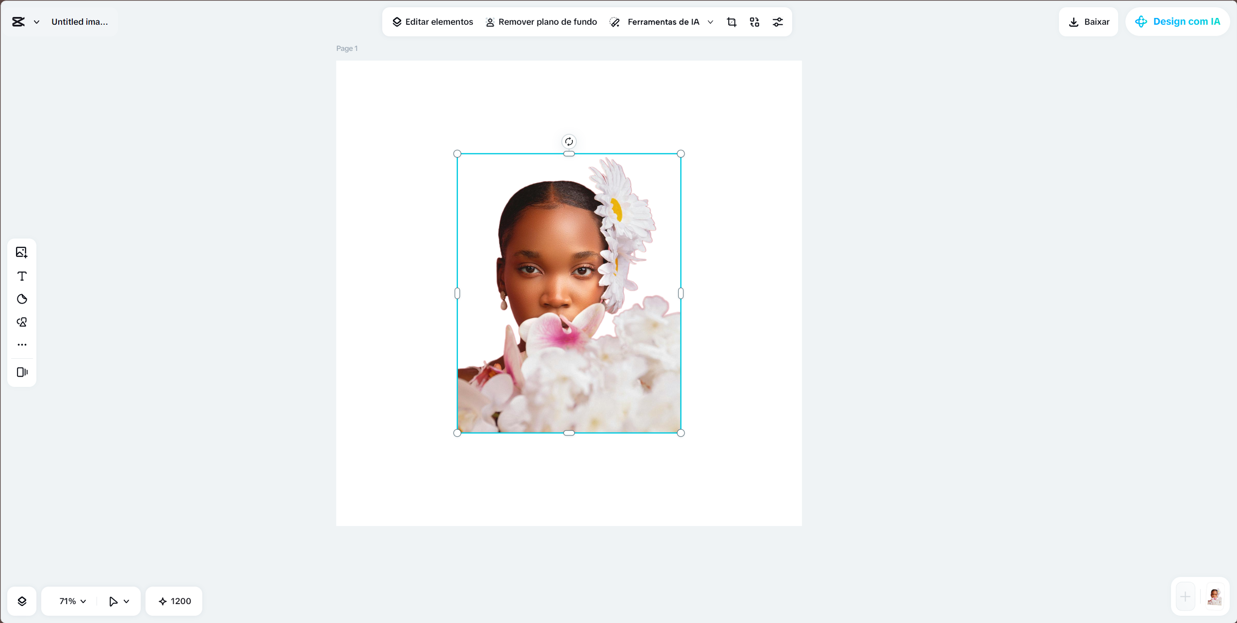 Adding a new scenario to the cropped photo