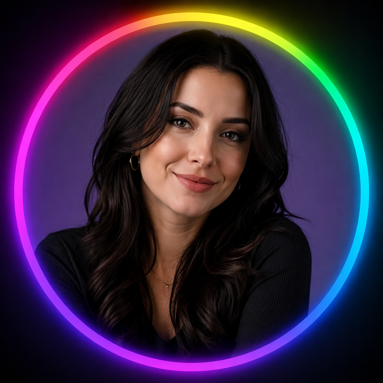 Dreamina rainbow pfp border maker prompt example 1: Rainbow Creator Avatar