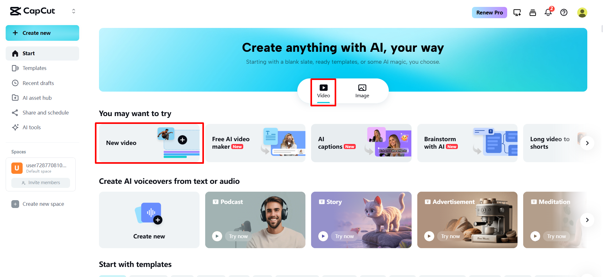 Membuat proyek untuk pengeditan video