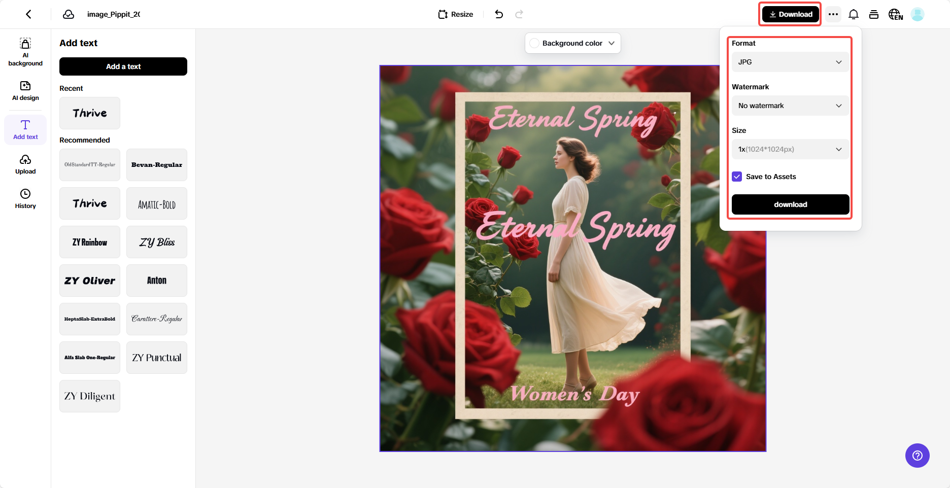 I-download ang iyong poster
