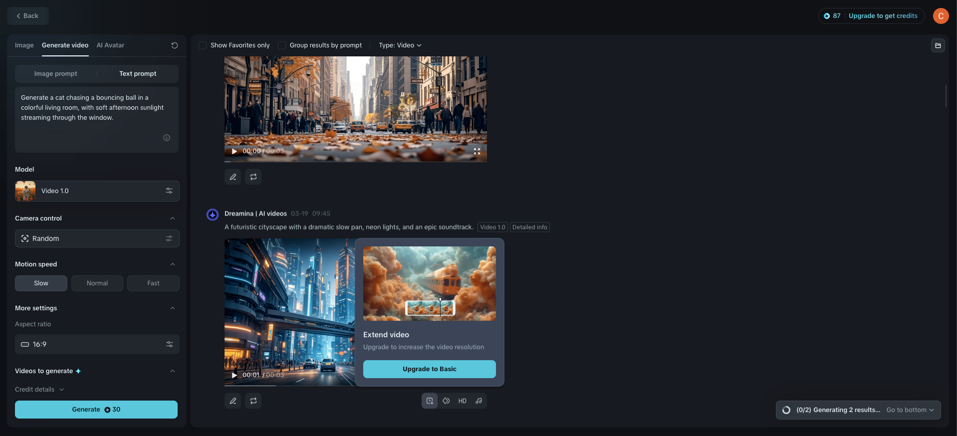 Extend video