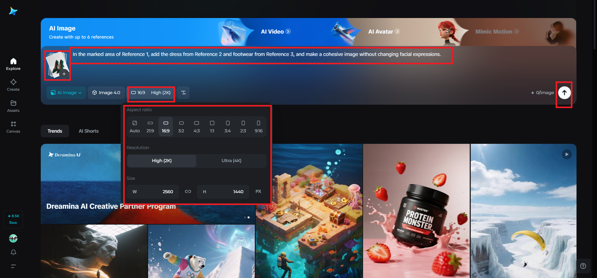 Add outfit references and prompt