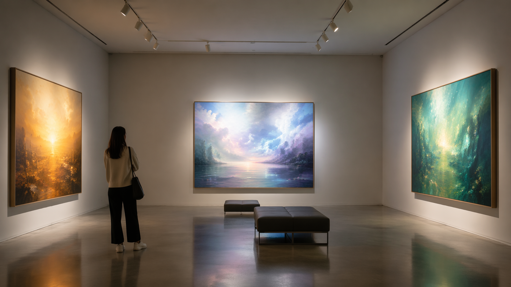 Dreamina Meigen Galleria ai prompt esempio 2: Corridoio Museo Morbido