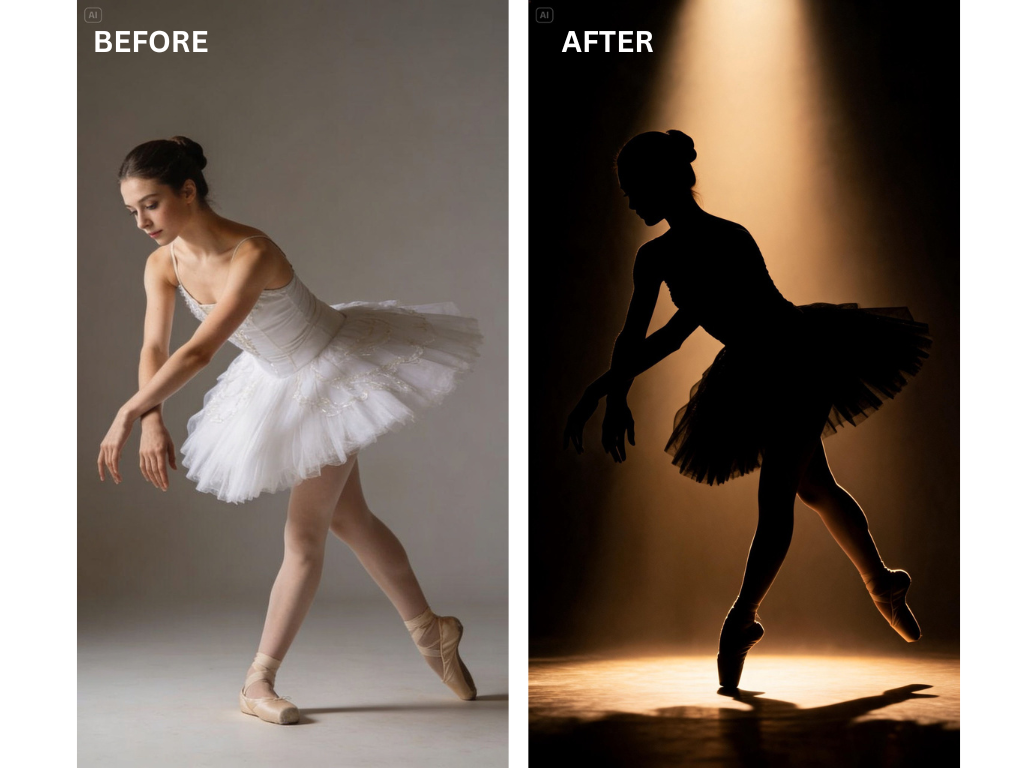 Invite pour une silhouette de danseuse de ballet