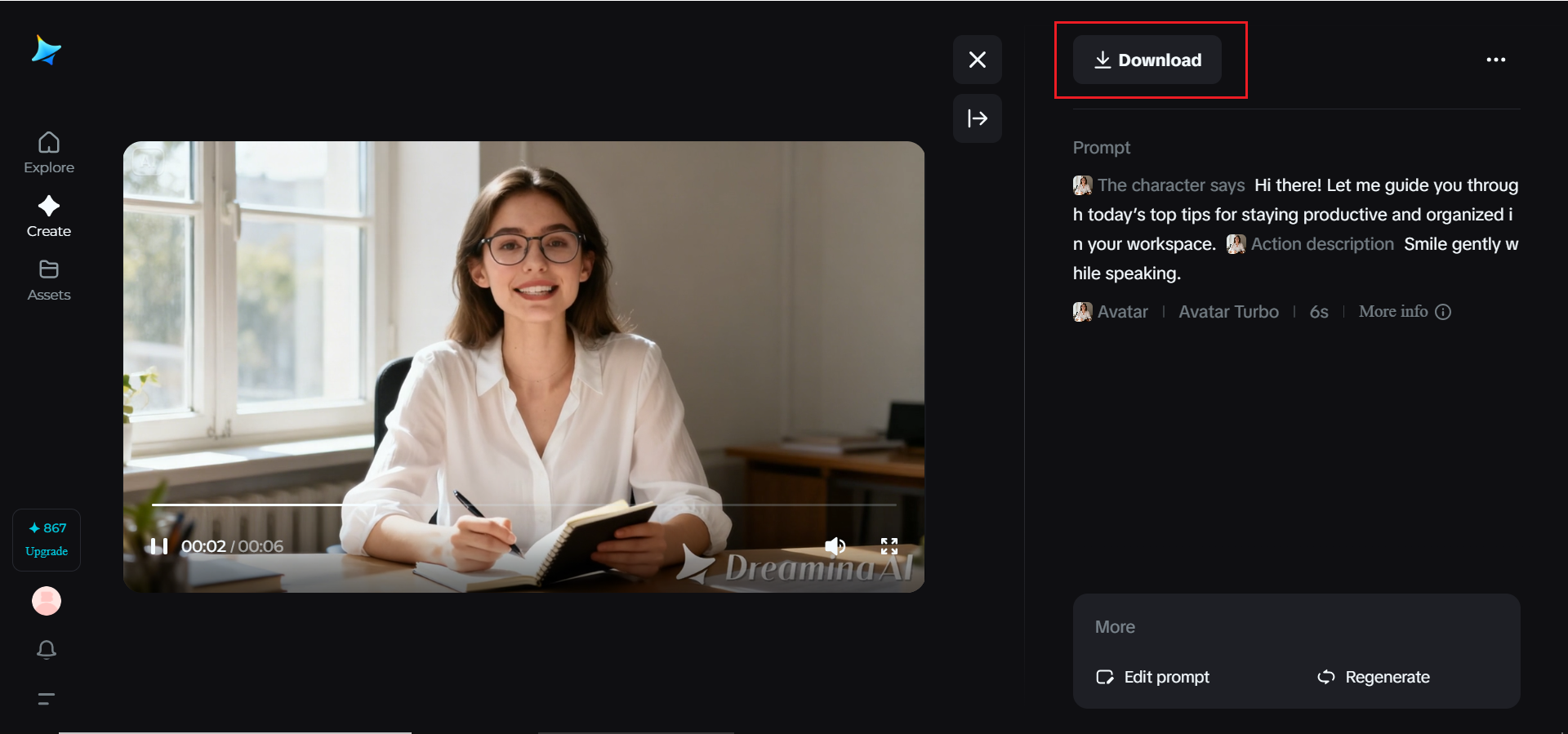 Download your talking avatar