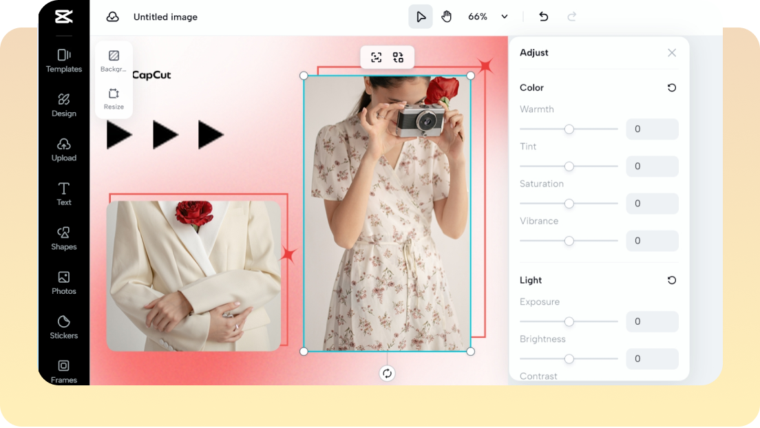 Outils de retouche personnalisés pour chaque photo de la grille d'image
