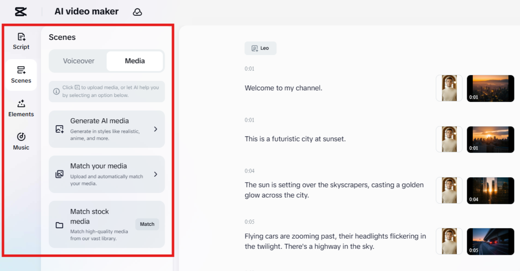 Generate relevant AI media