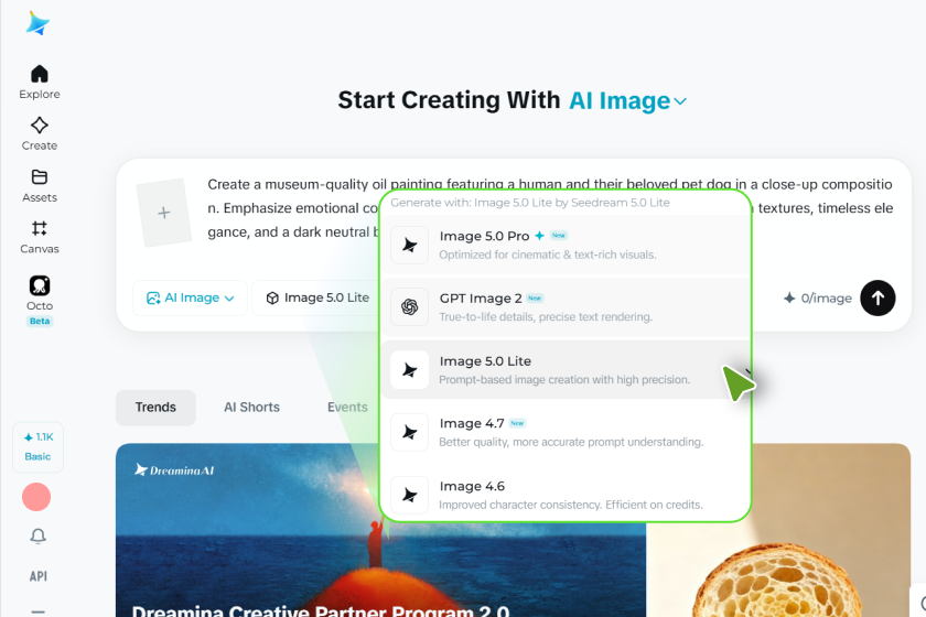 Adjust image settings & generate