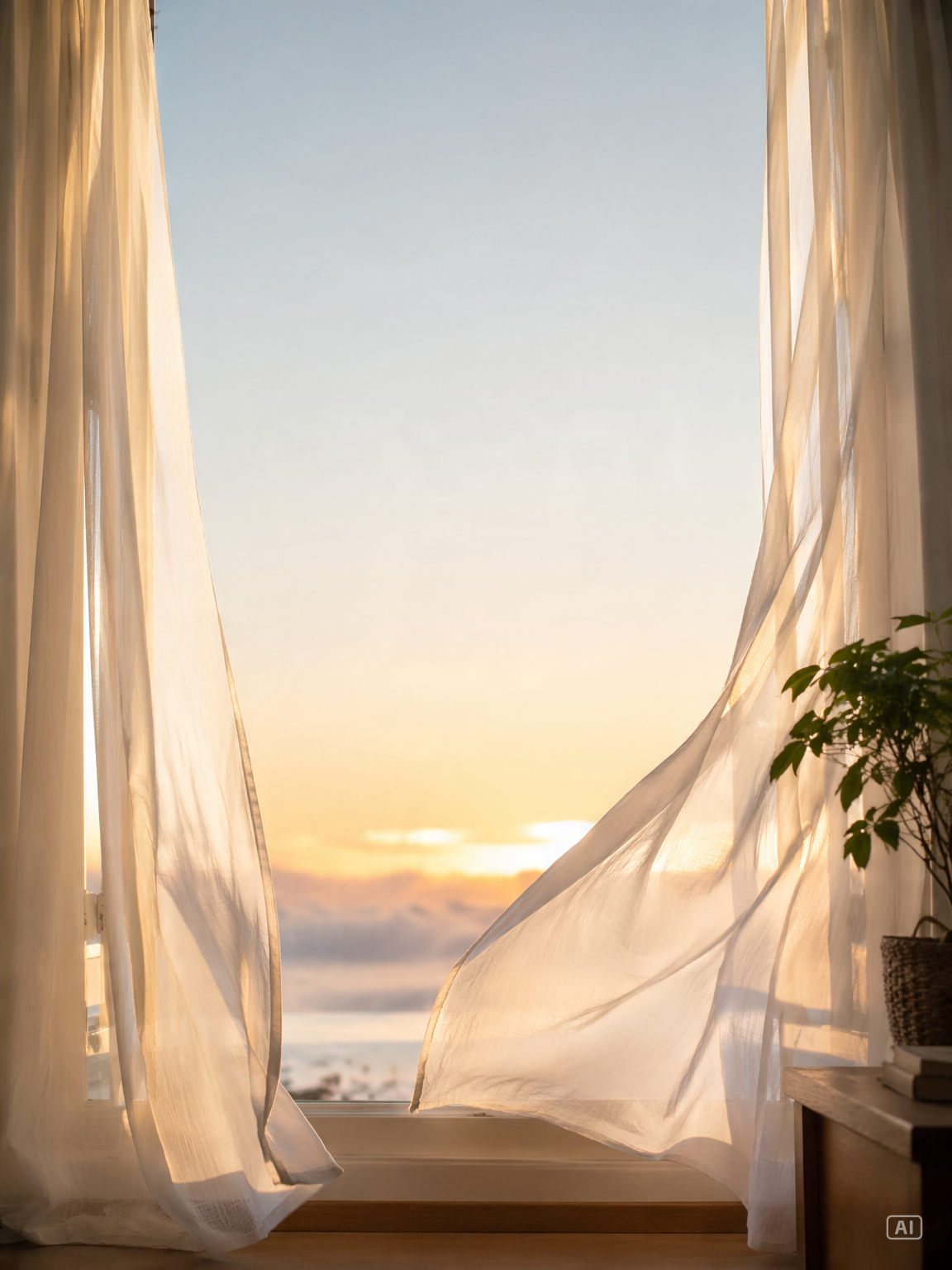 Open window good morning image generated by Pippit