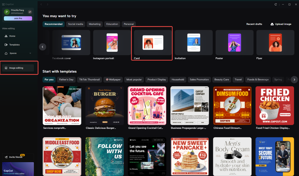 Applicare la dimensione del biglietto in CapCut