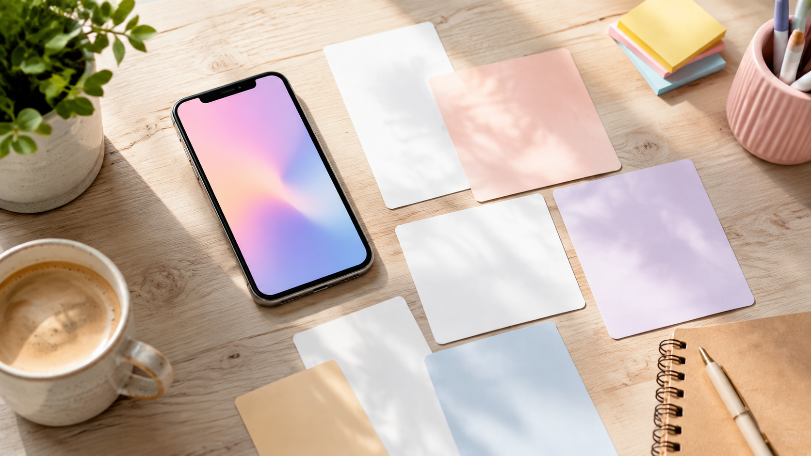 Phone and Content Cards for ai social media post generator