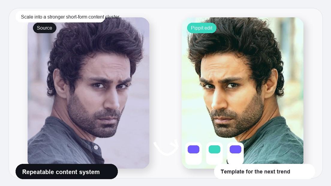 3 Photos Edit Video Maker realistic image for scale into a stronger short-form content cluster