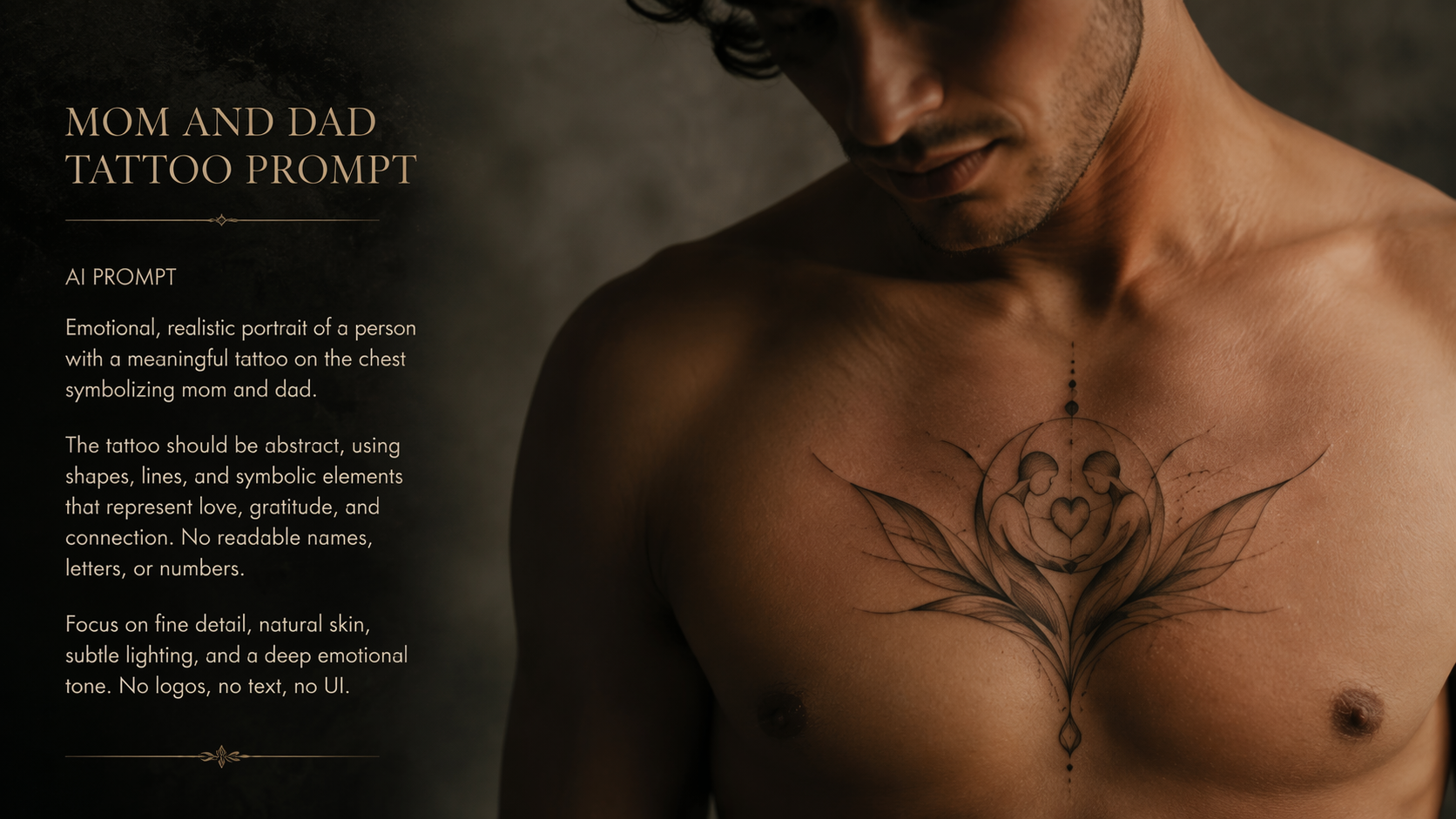 Dreamina Mama und Papa Tattoo AI Prompt Held Beispiel 2