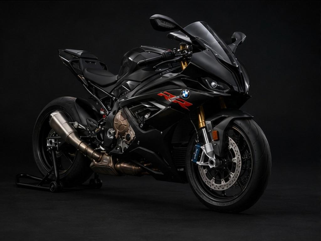 Gemini BMW S1000RR Basikal Prompts contoh segera 4 - Studio hitam minimum