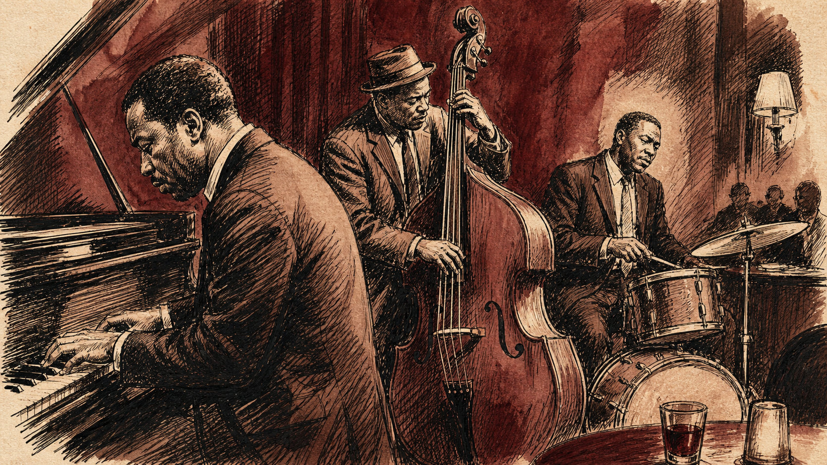Vintage Inchiostro a Mano Illustrato Stile originale 16: 9 effetto visivo 3