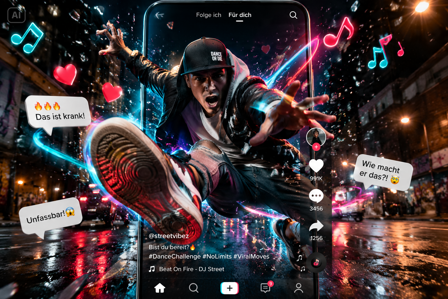 AI 3D popout generador de carteles de redes sociales Prompt