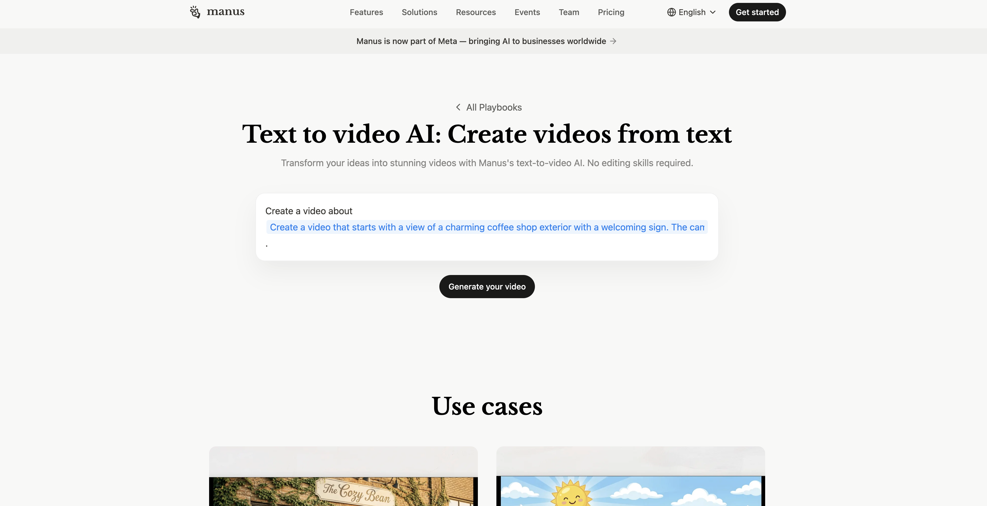 Create an account and open the AI video generator