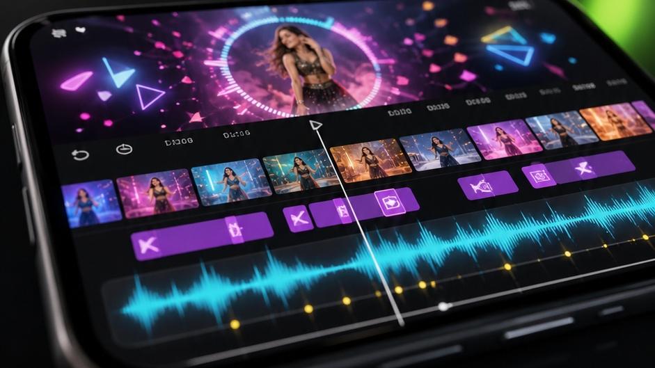 Hindi song dance video template and beat-synced editing visual