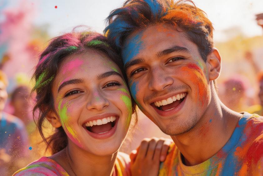 Pasangan Holi Romantik