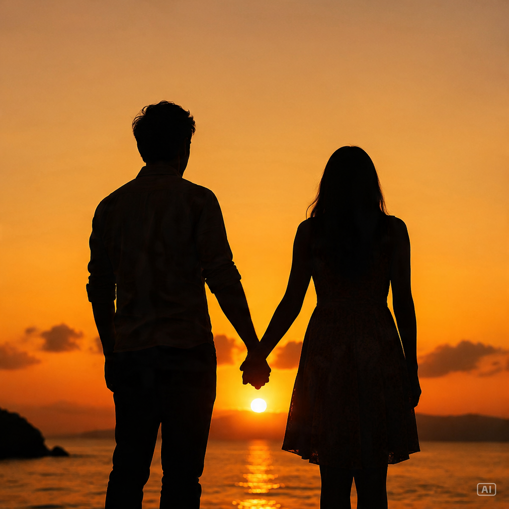 Couple silhouette WhatsApp profile image generated by Pippit