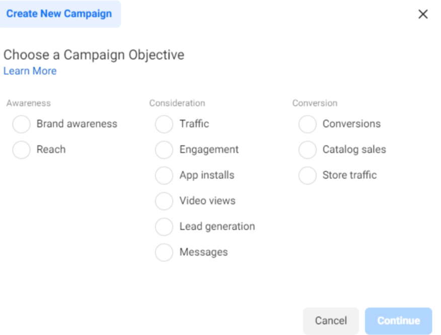 Bắt đầu một chiến dịch quảng cáo trong Facebook Ad Manager
