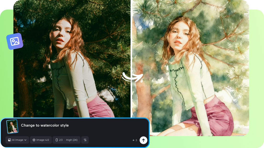 Cambia foto con AI e immagine