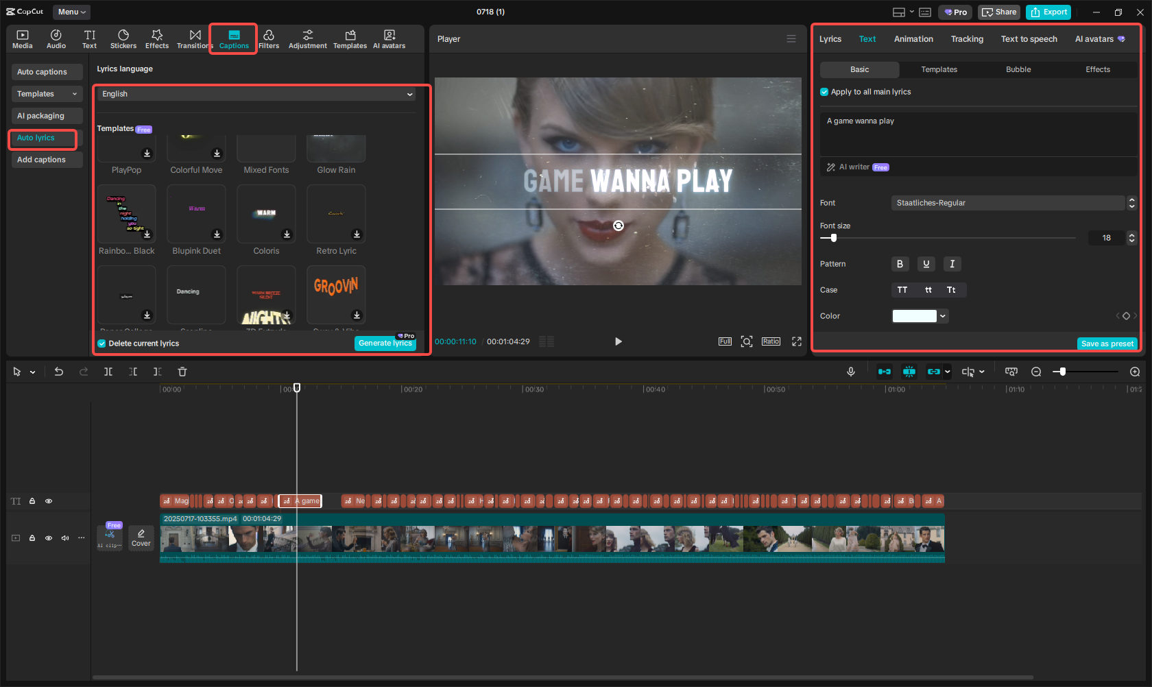 Створіть текст для відео