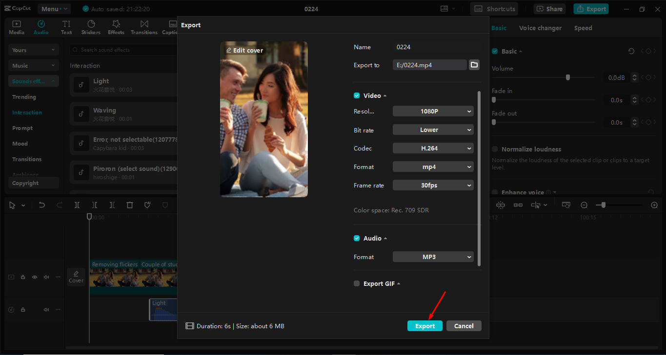 Exporter une vidéo à partir de l' CapCut éditeur vidéo de bureau