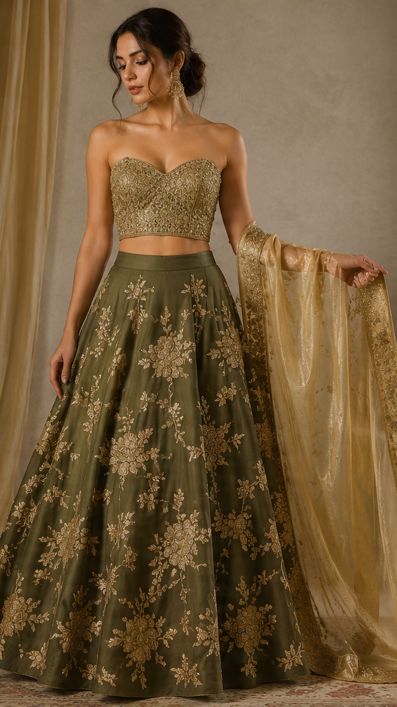 snabb sett tjej lehenga