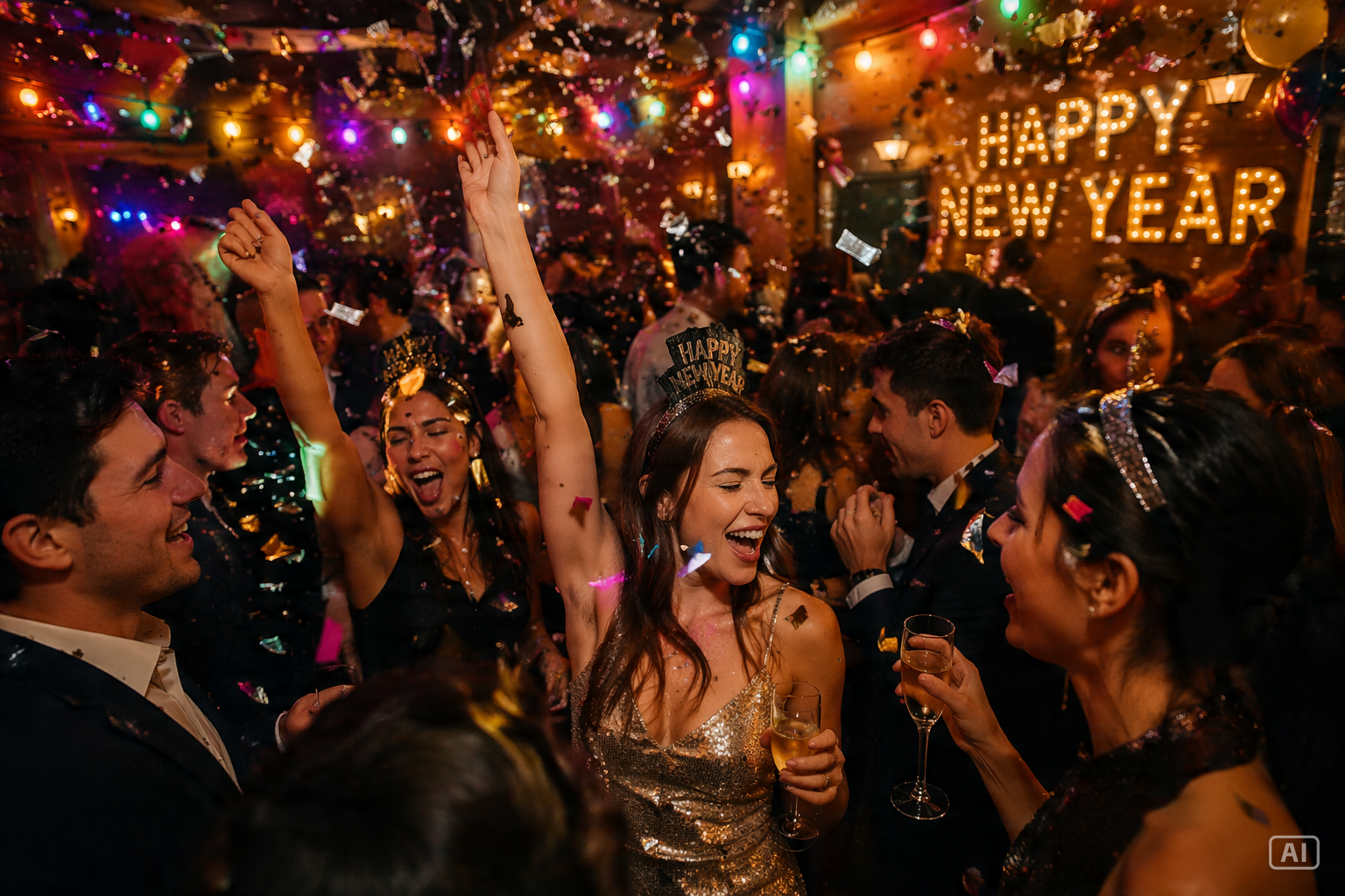 New Year confetti party image generated by Pippit