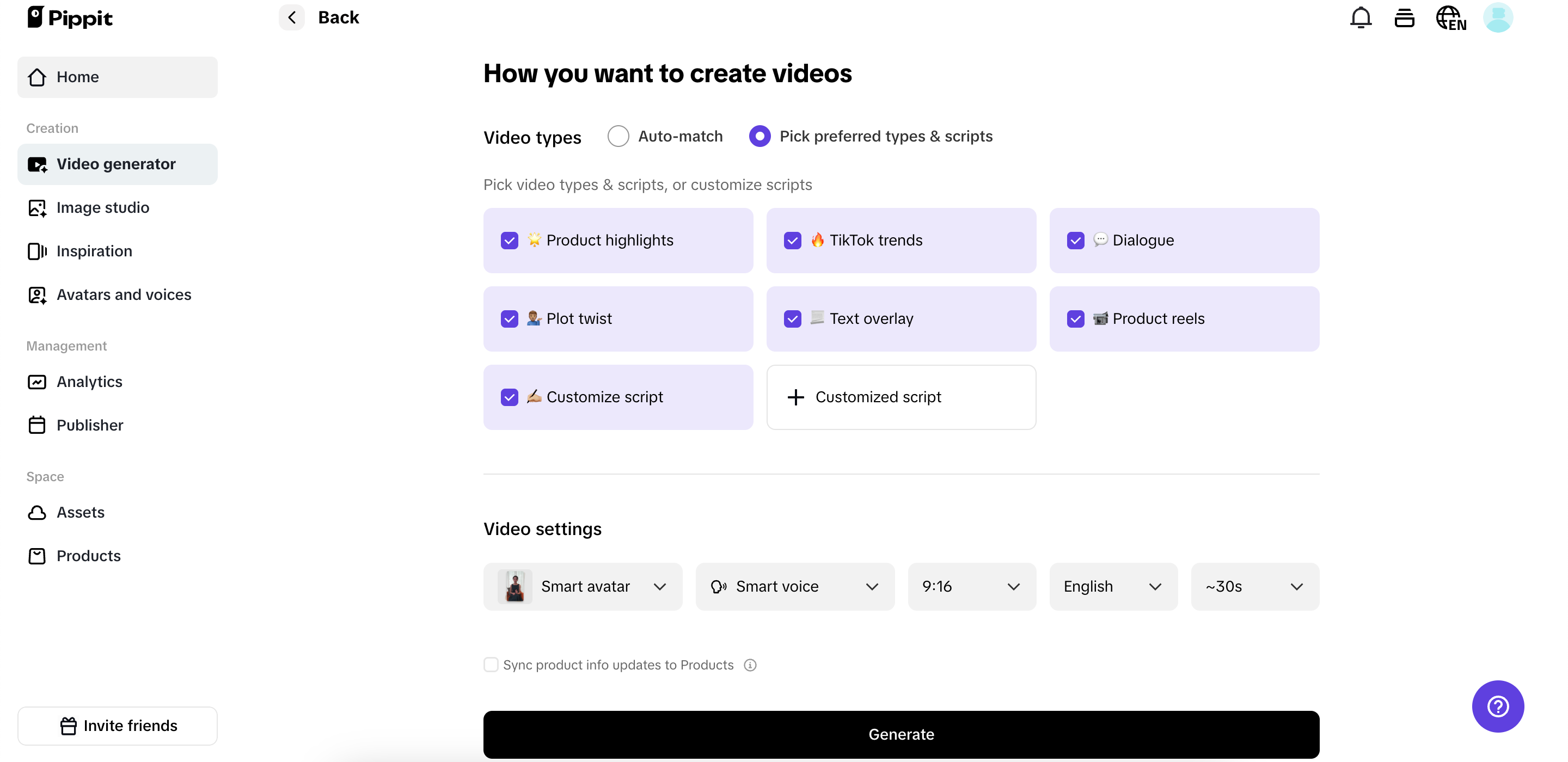 Genera i contenuti video con i prompt