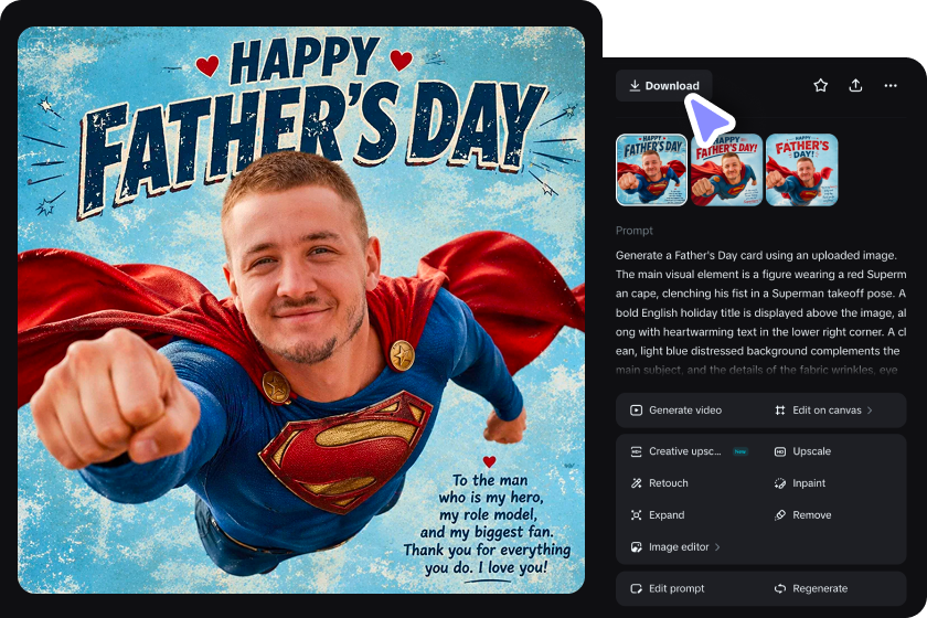 Refine and download the Father's Day card image