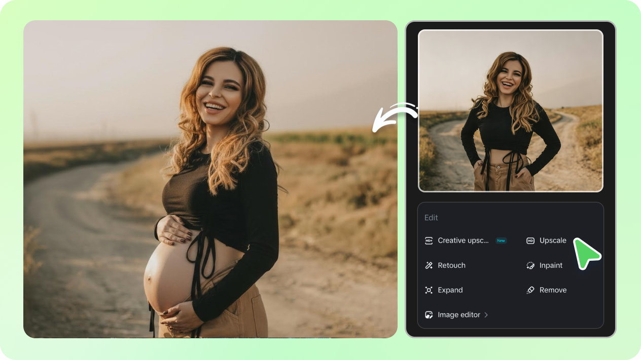 I-upscale ang iyong maternity photo para i-print ang 4K na kalidad