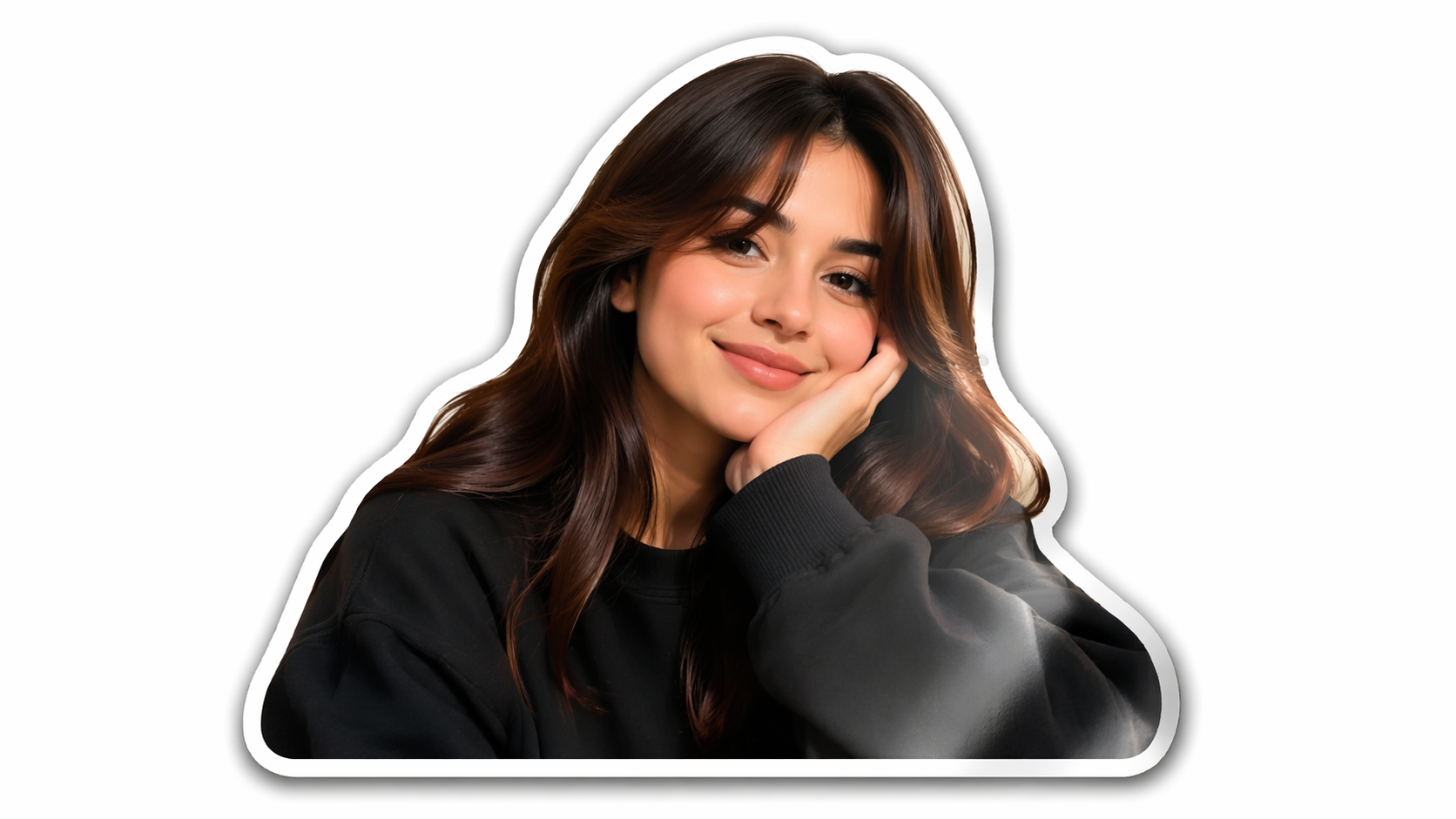 Dreamina convert photo to sticker prompt example 1: White outline cutout