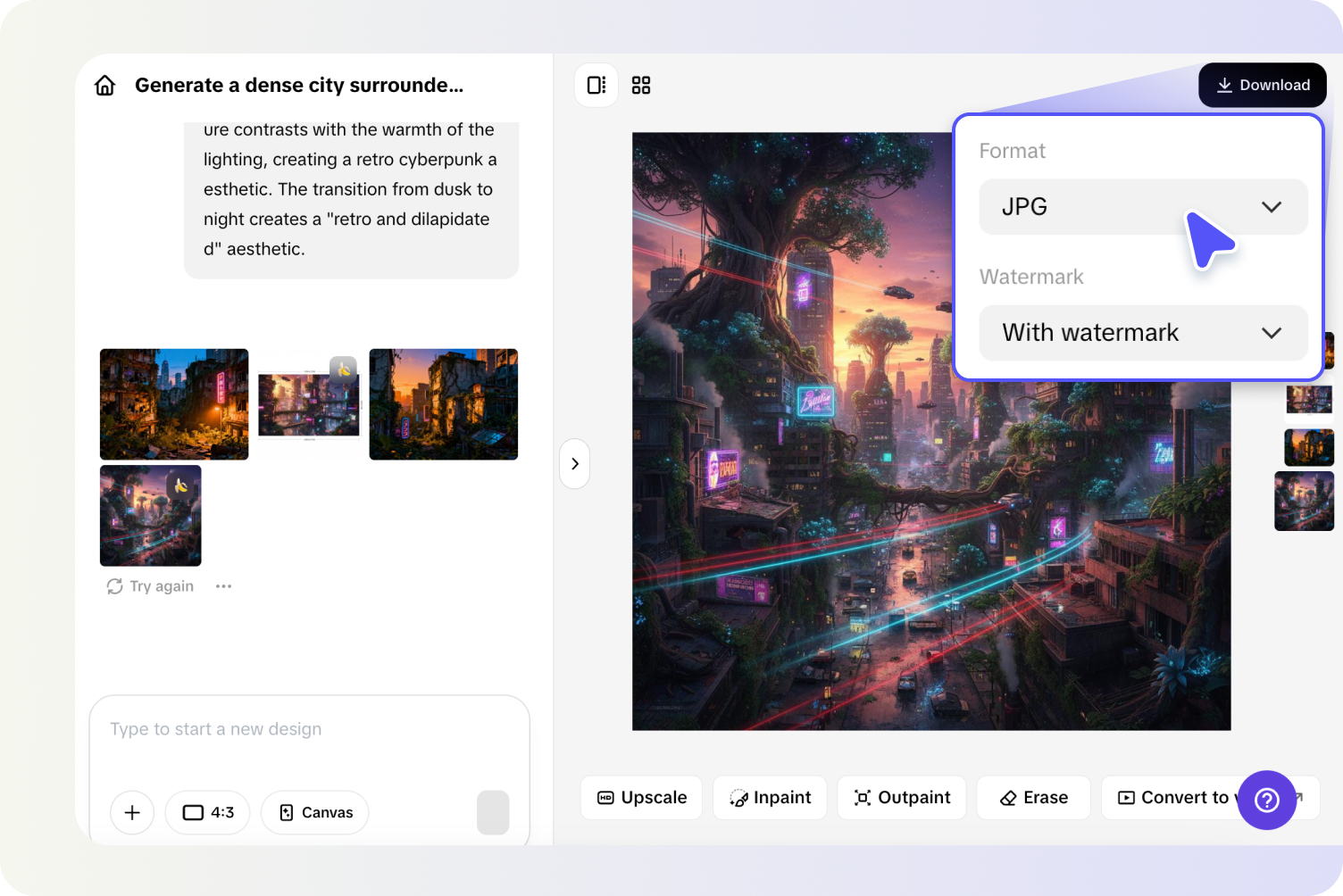 Edite e faça o download