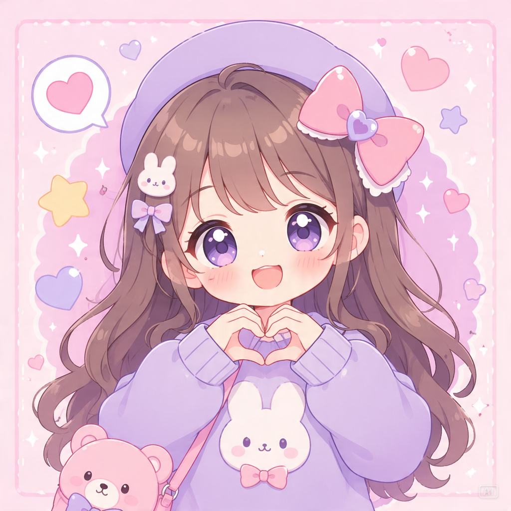 Pastel kawaii cartoon girl profile picture generated by Pippit