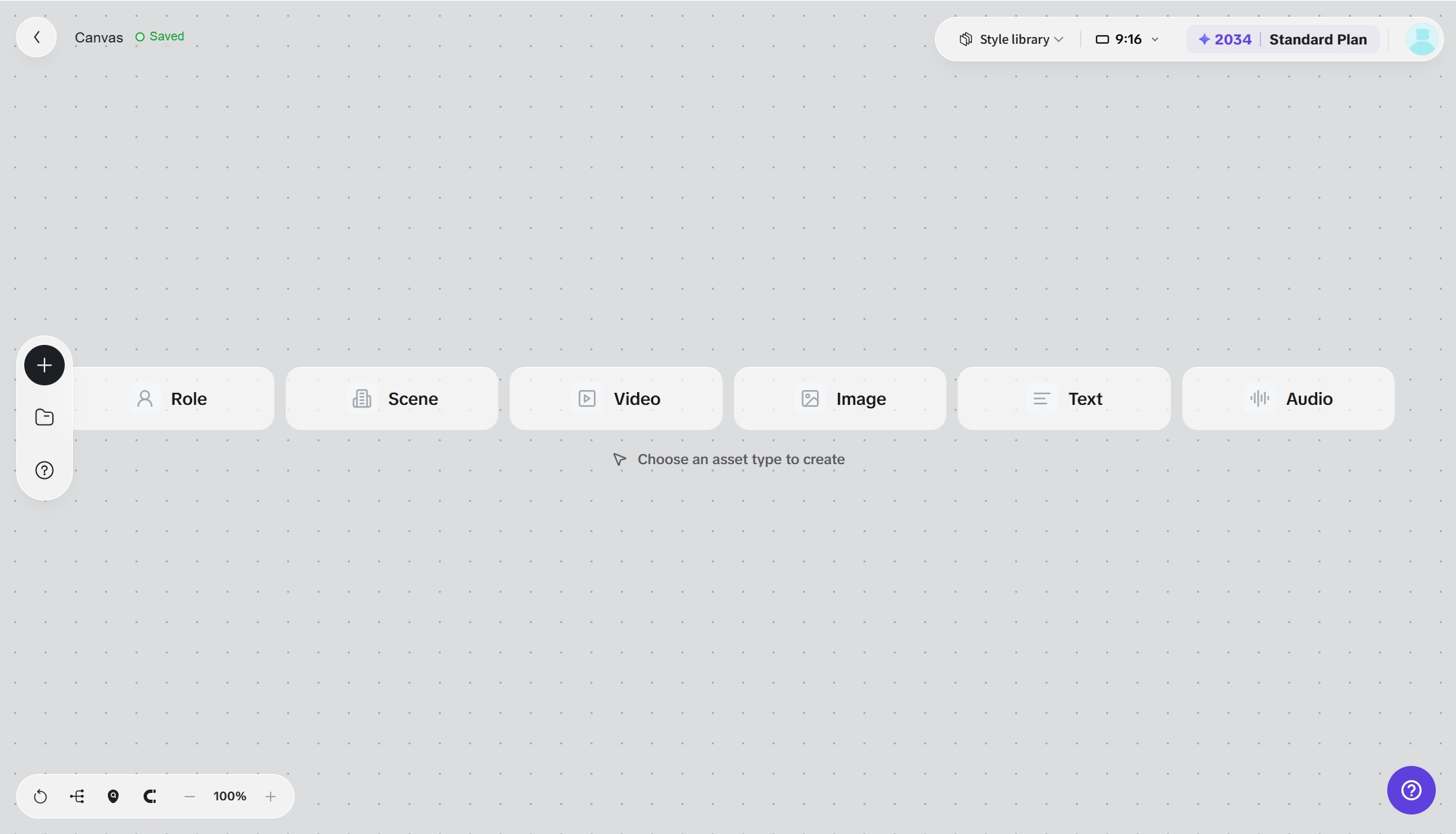 Pippit Canvas workspace