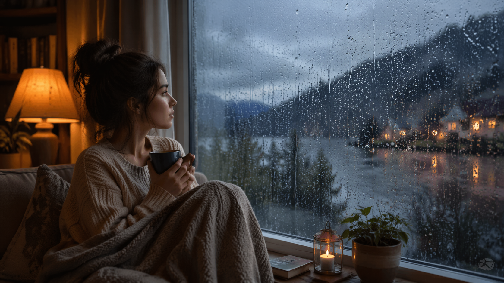 Dreamina prompt seen rain prompt example 3: Window Raindrop Mood