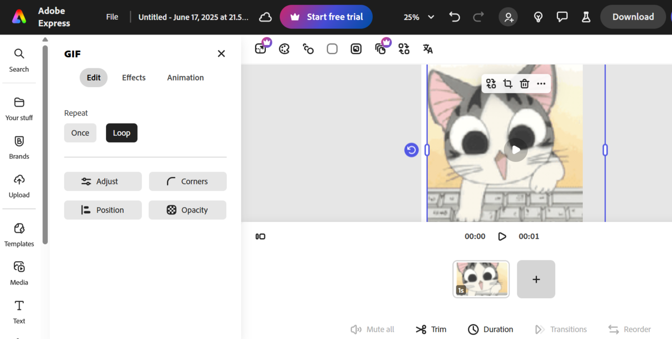 Adobe Express - lo strumento affidabile per rimuovere lo sfondo GIF online