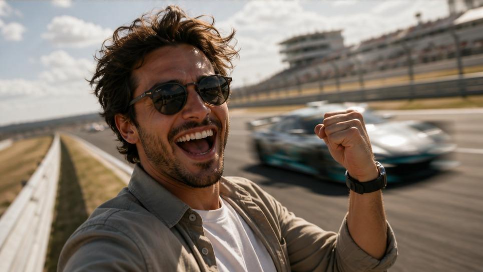 Esempio di dettaglio dell'effetto video AI della pista da corsa