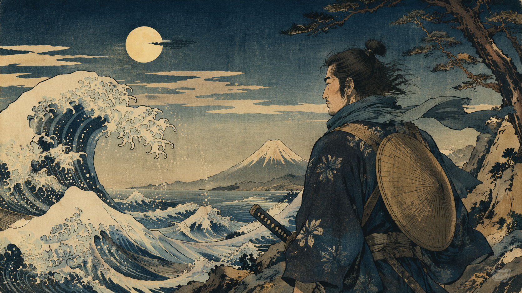 Dreamina AI Ukiyo E filter prompt example 4: Ukiyo E Garden Mood