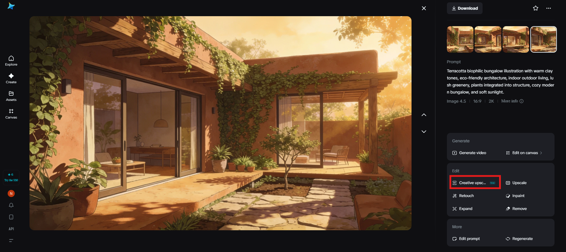 Creative upscale