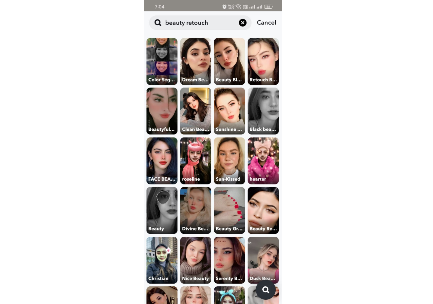 Beauty retuszu darmowe filtry Snapchat