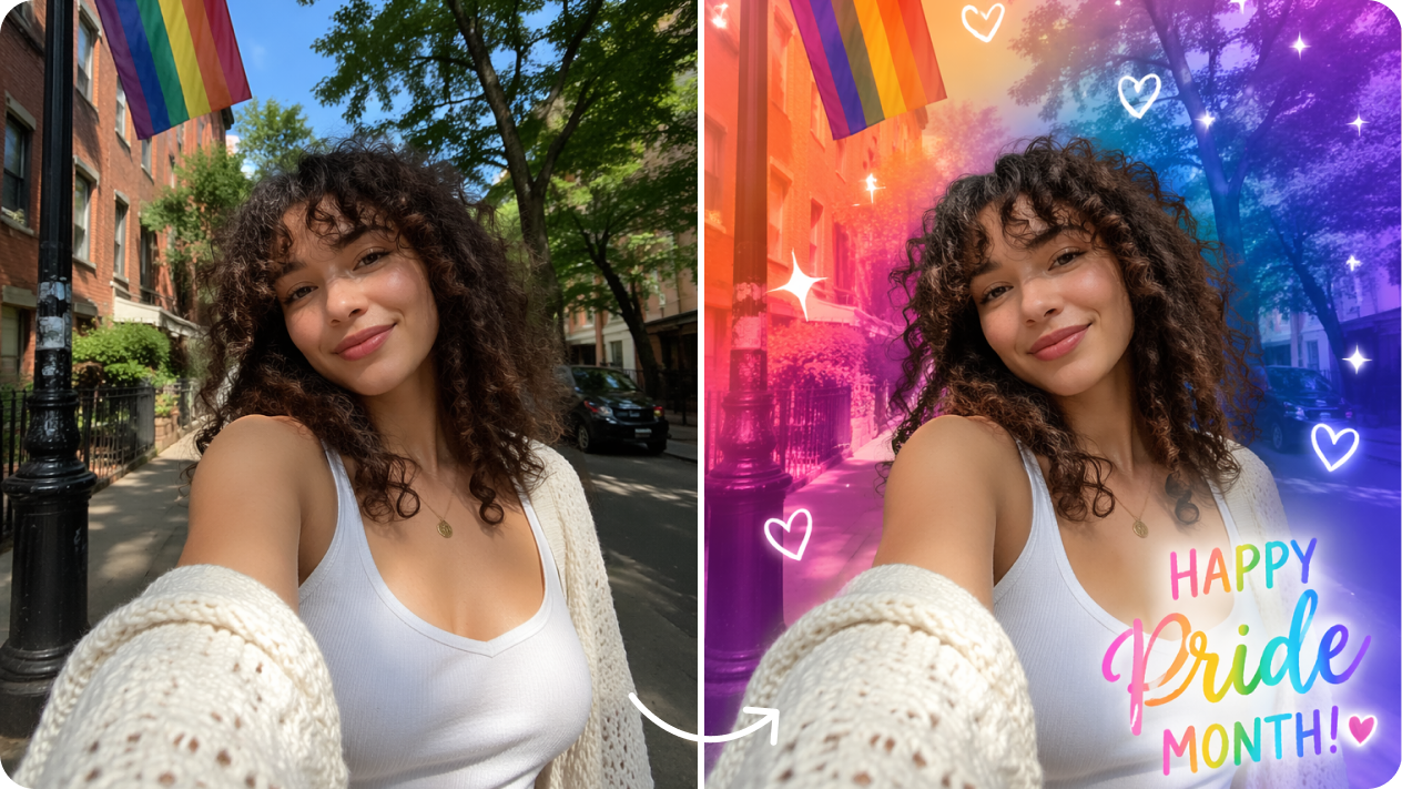Apply any pride flag filter to your photo with image-to-image