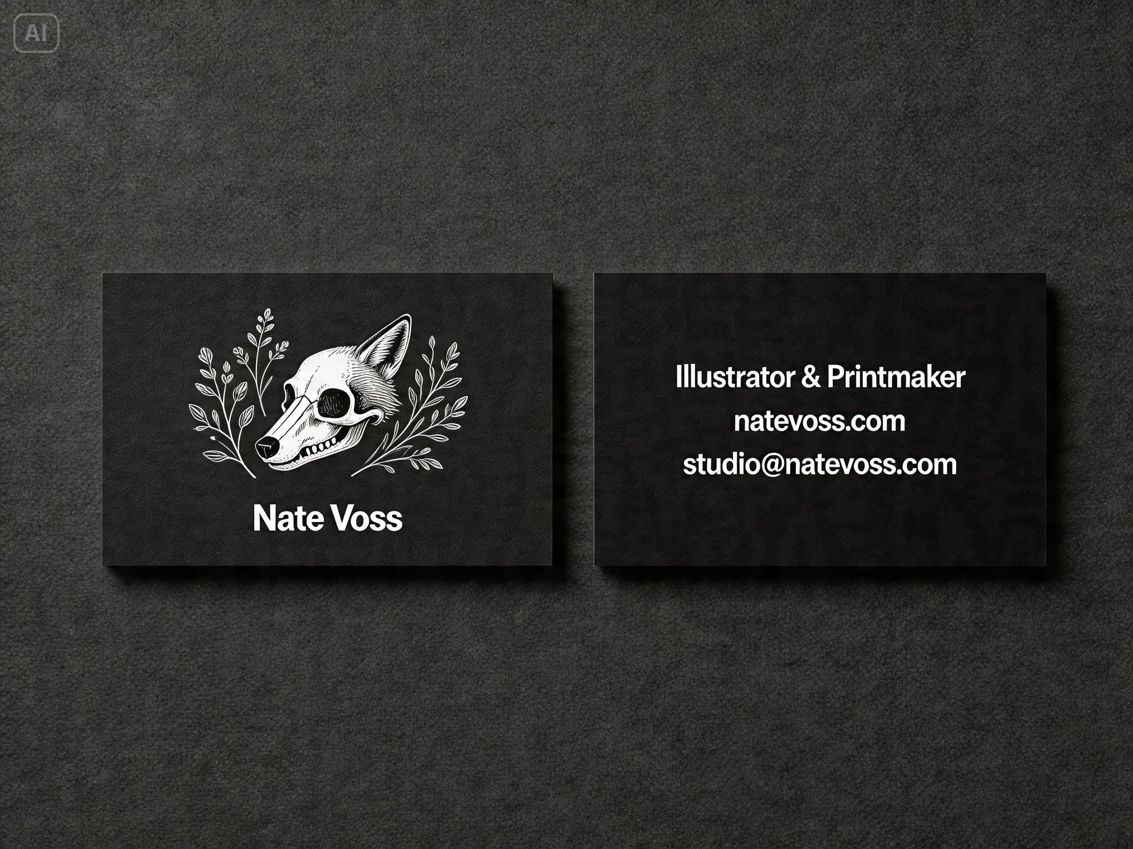 dark moody illustrator card