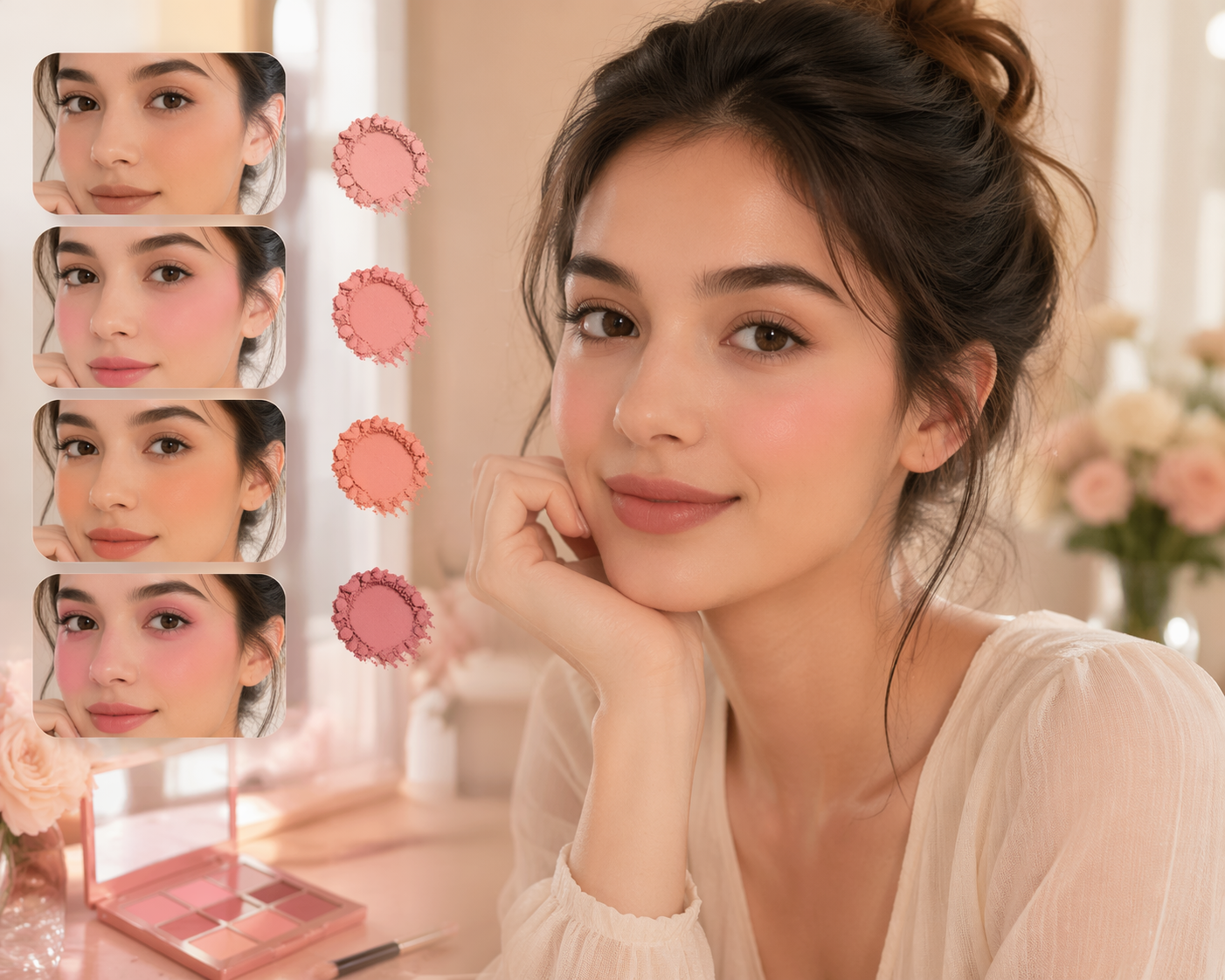 Phấn má hồng ảo Dreamina thử ví dụ nhanh 3: Sun-Kissed Cheek Preview