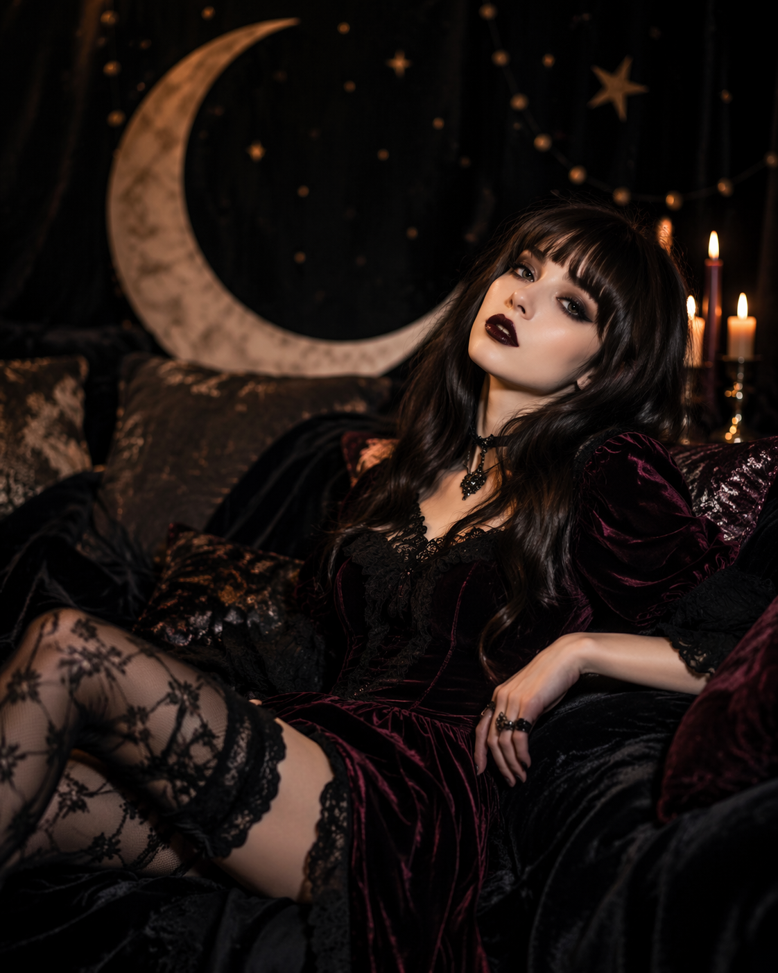 Dreamina AI whimsigoth filter prompt example 4: Vintage Mirror Scene