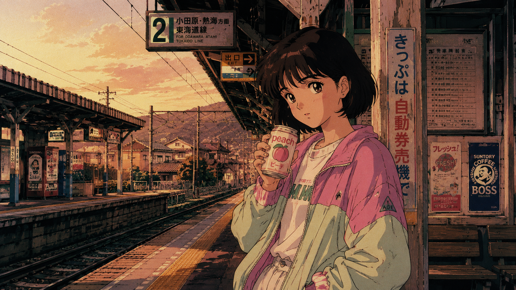 90er Jahre Vintage Anime Ästhetik
